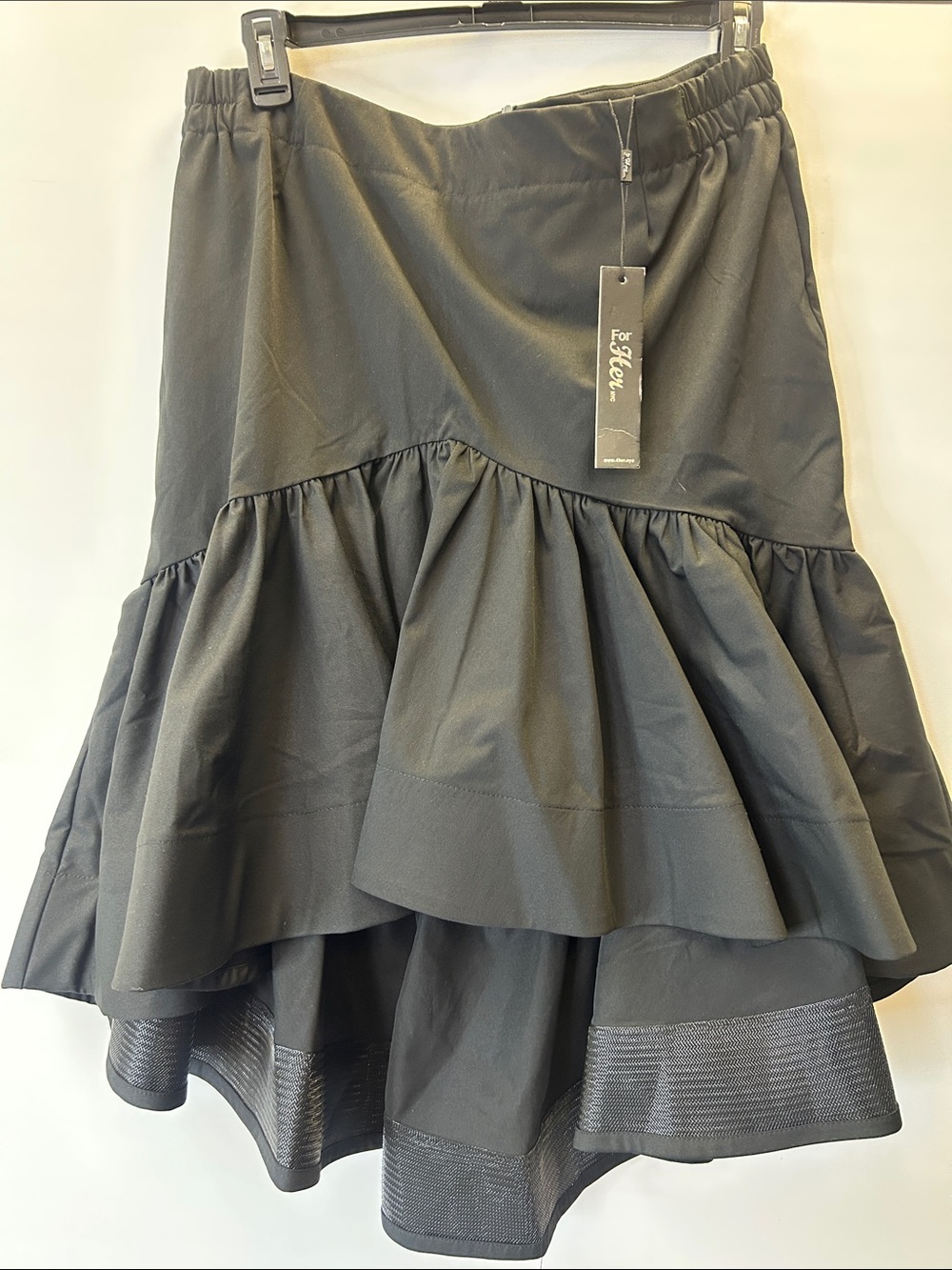 Black High-Low Ruffle Skirt